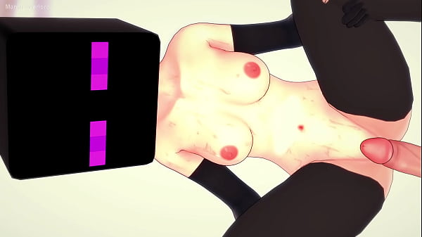 La ragazza molto sexy si veste da enderman per scopare (minecraft) (hentai)